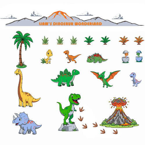 🦖 Dinosaur Paint N Stick Wall Decal Kit Complete Kit • The Full Dino World