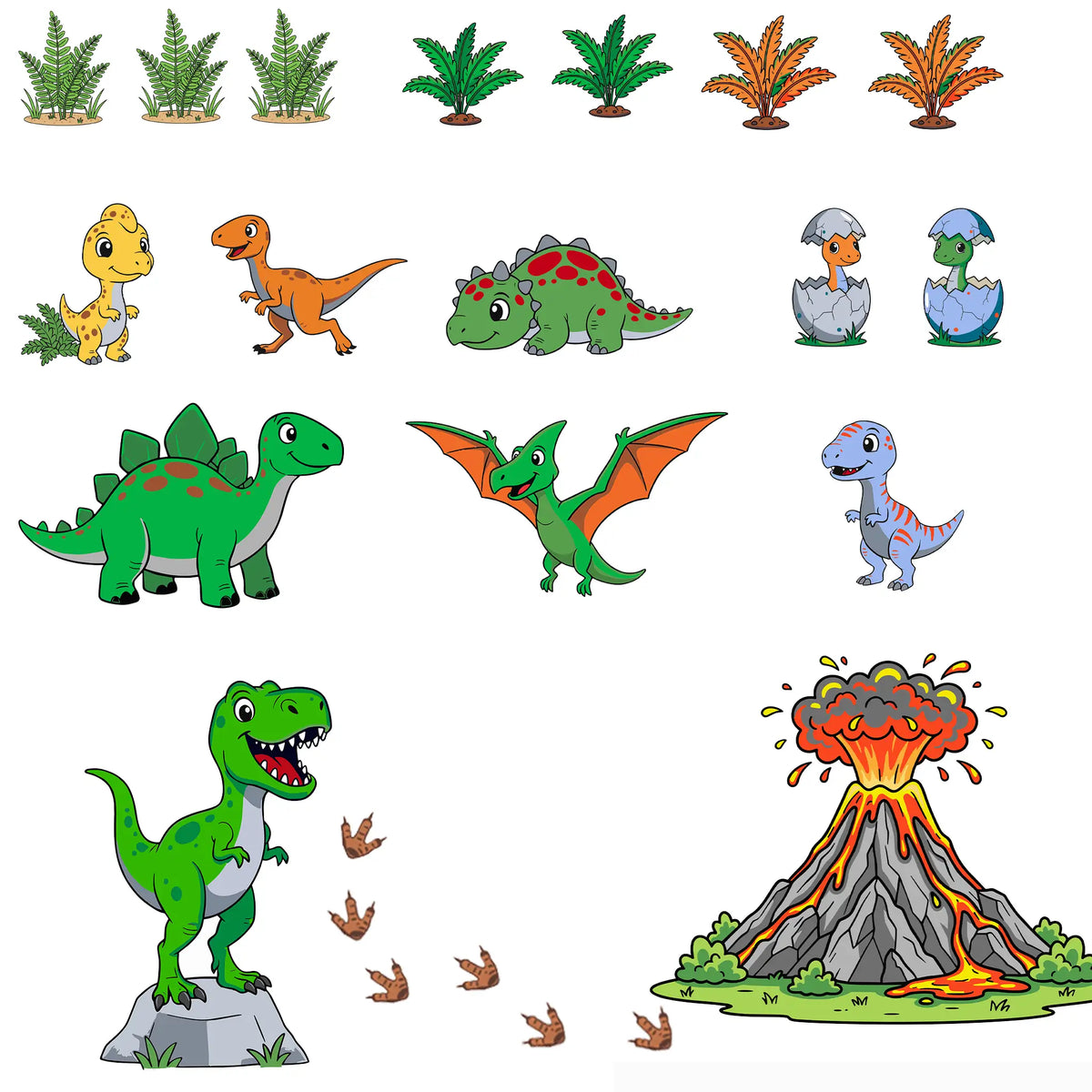 🦕 Dinosaur Paint N Stick Wall Decal Kit Signature Kit • T Rex and Friends Volcano Adventure
