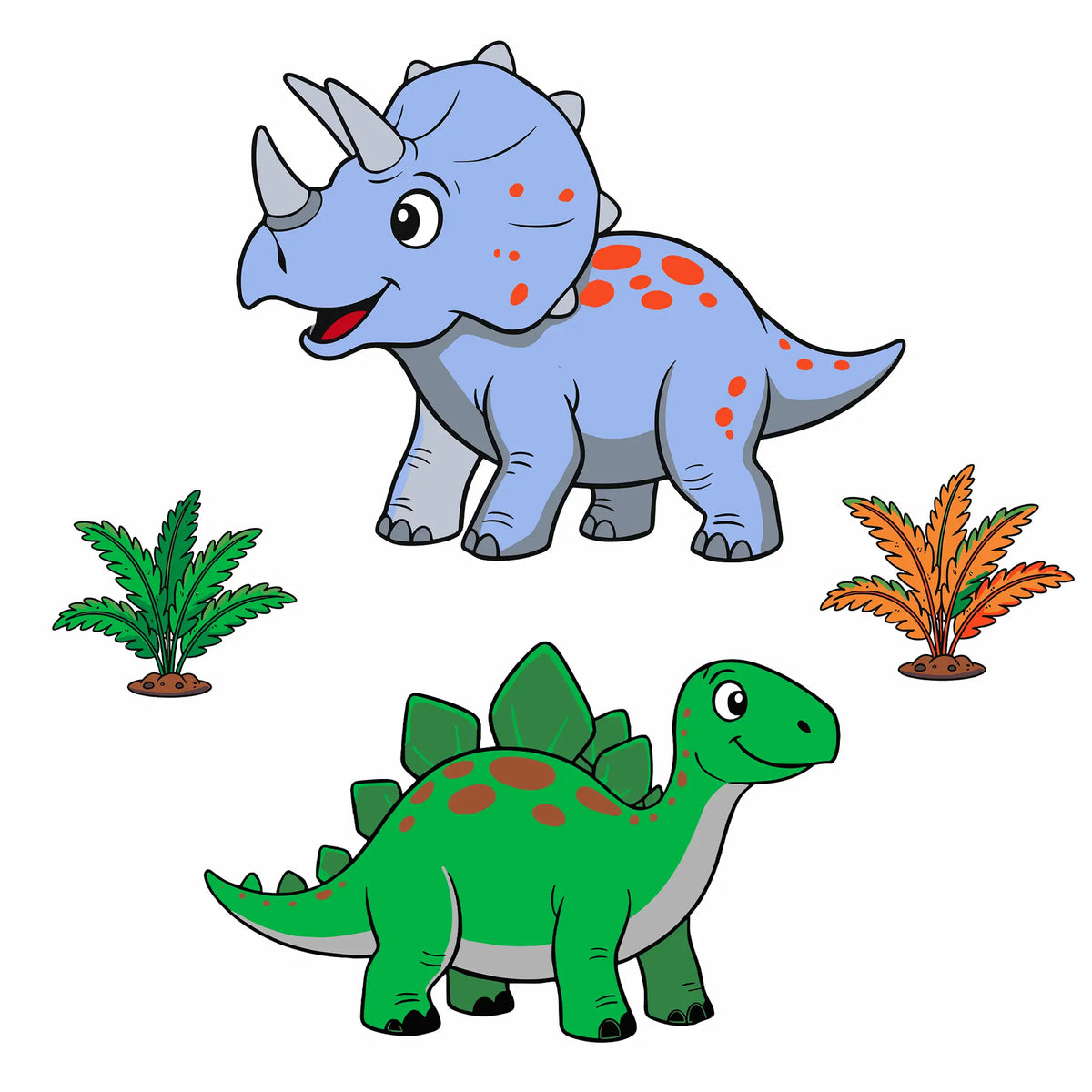🦕 Dinosaur Paint N Stick Wall Decal Kit Essentials Kit • Triceratops and Stego Squad