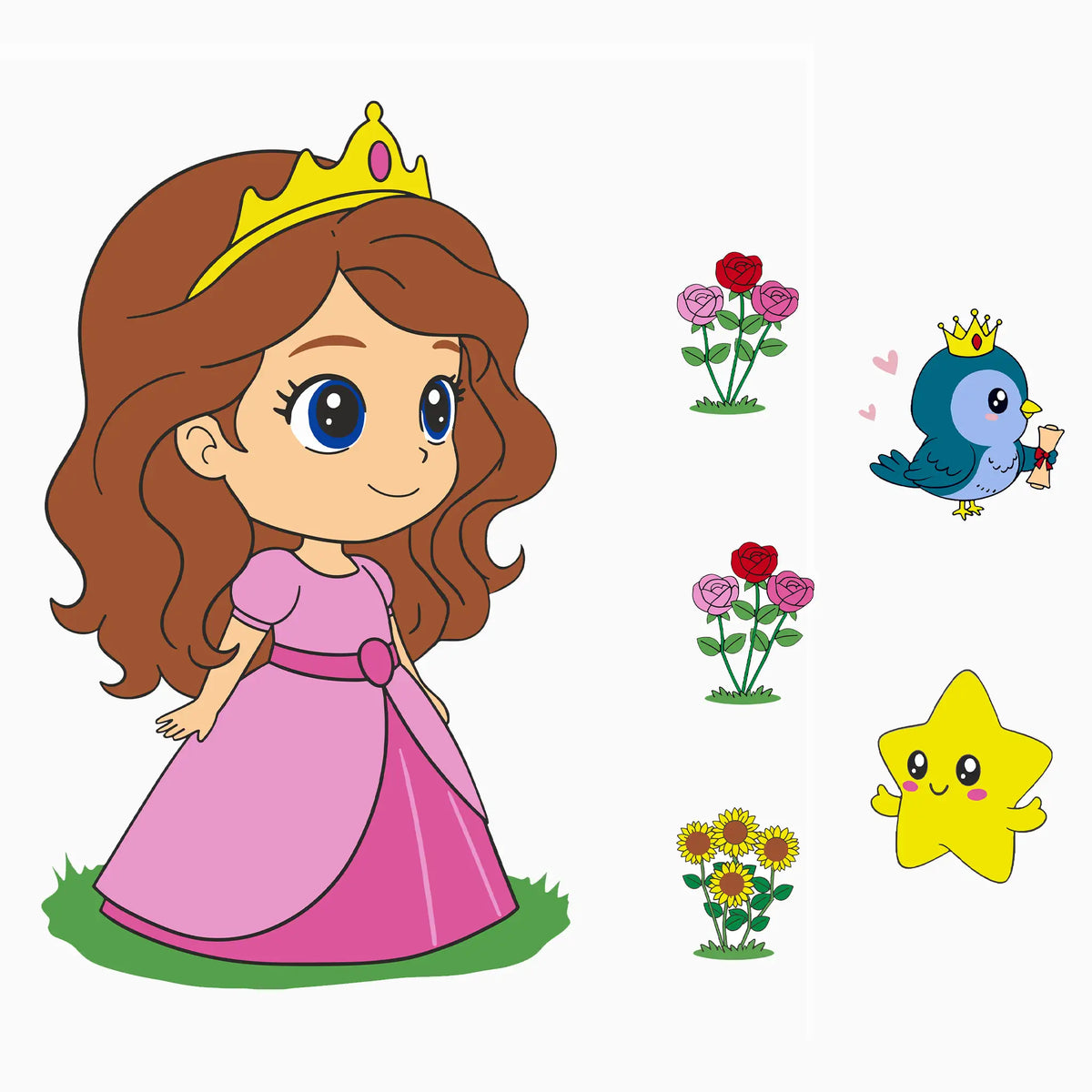 👑 Princess Paint N Stick Wall Decal Kit Princess Character Essentials Kit