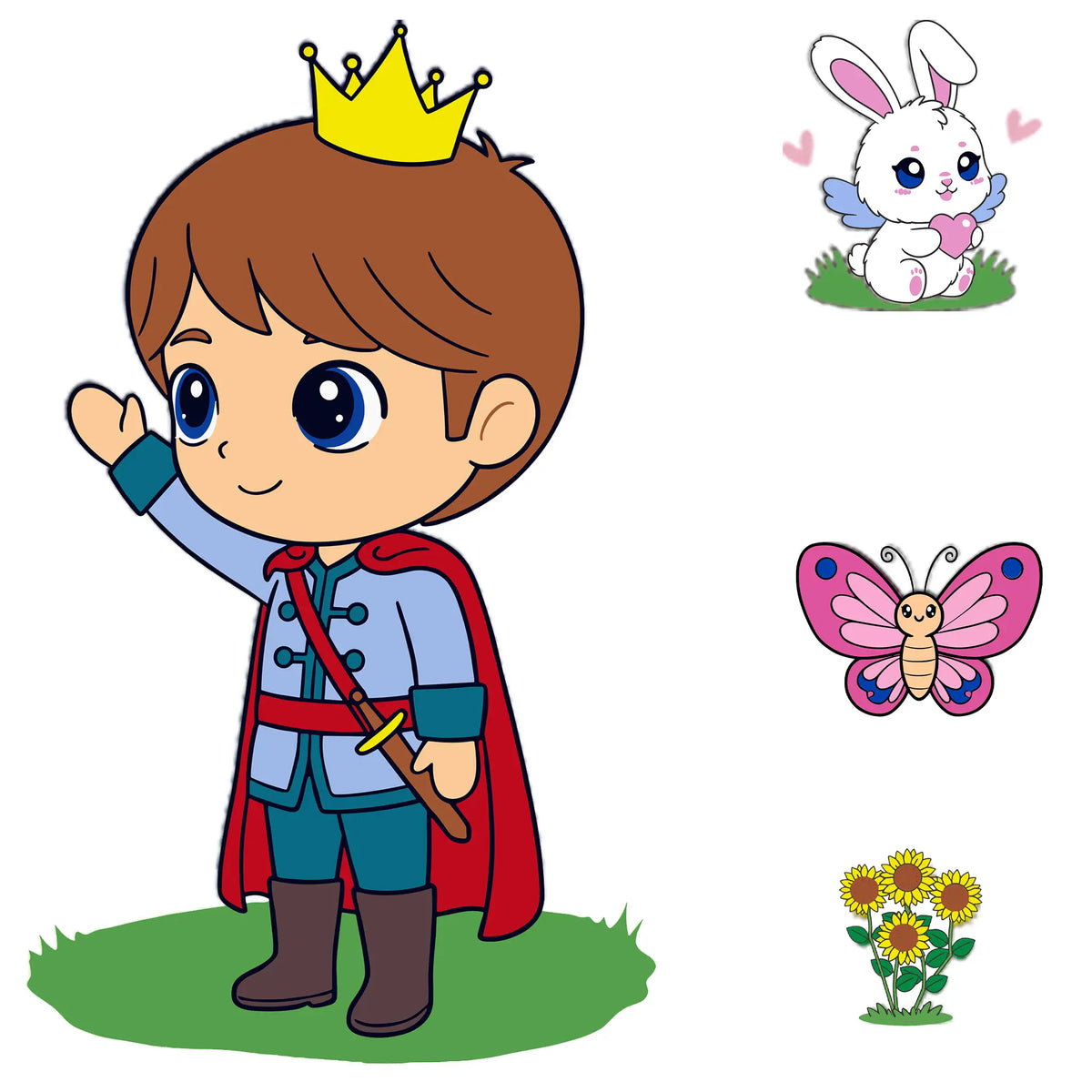 🤴 Princess Paint N Stick Wall Decal Kit Prince Essentials Kit